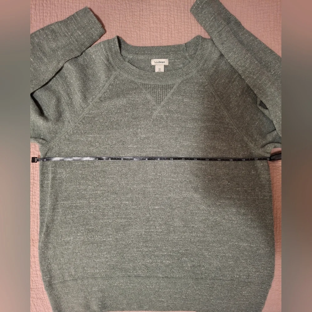L.L. Bean Women's Organic Cotton Slub Sweater, Crewneck Sweatshirt EUC - Picture 4 of 5